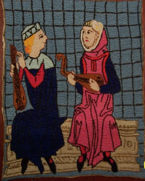Christians playing viol-like instruments